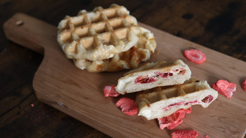Strawberry & Sweet Cheese Stuffed Waffles Strawberry & Sweet Cheese Stuffed Waffles