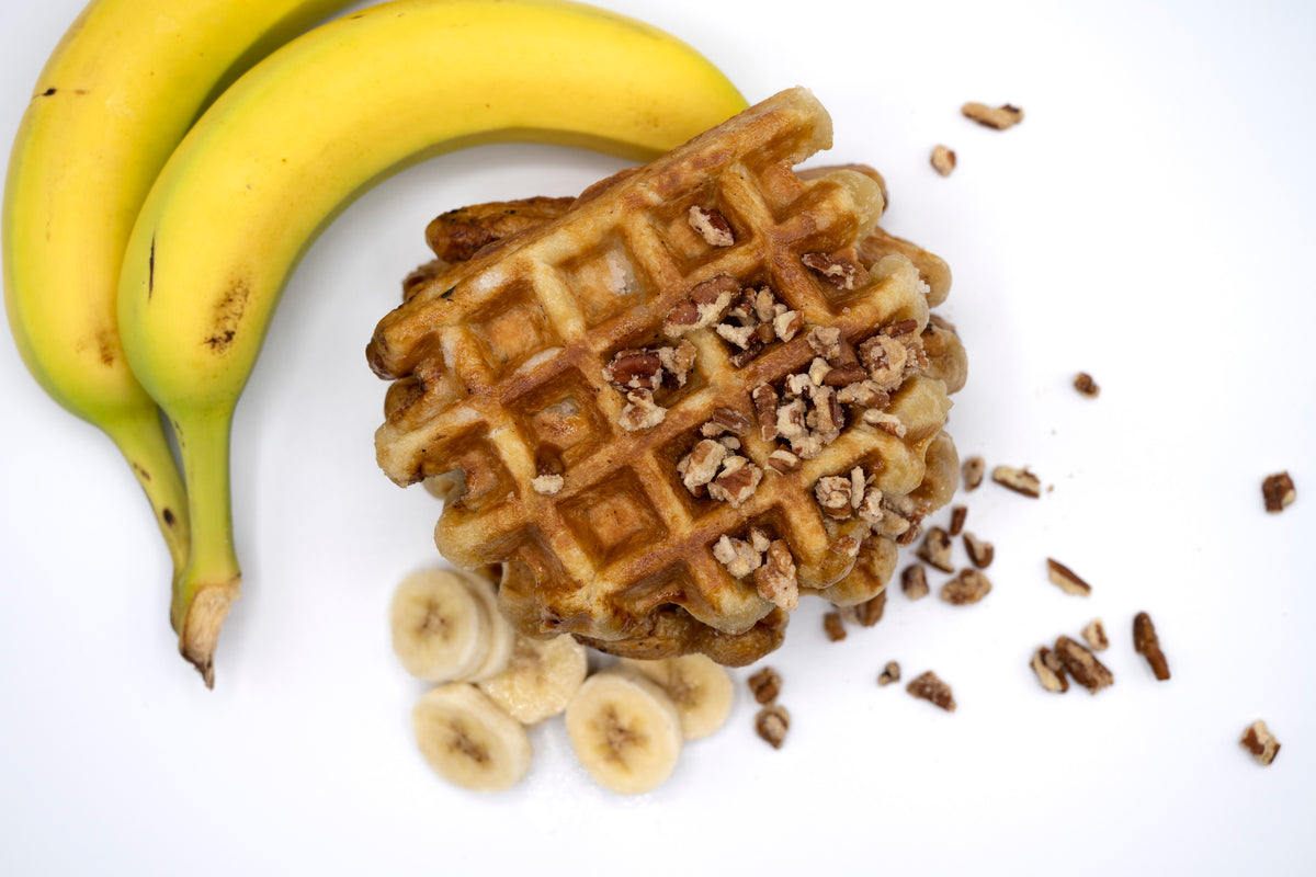 Banana Pecan Waffles